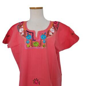 New Handmade Mexican Peasant Embroidered Artisan Blouse Top XLarge Cottagecore